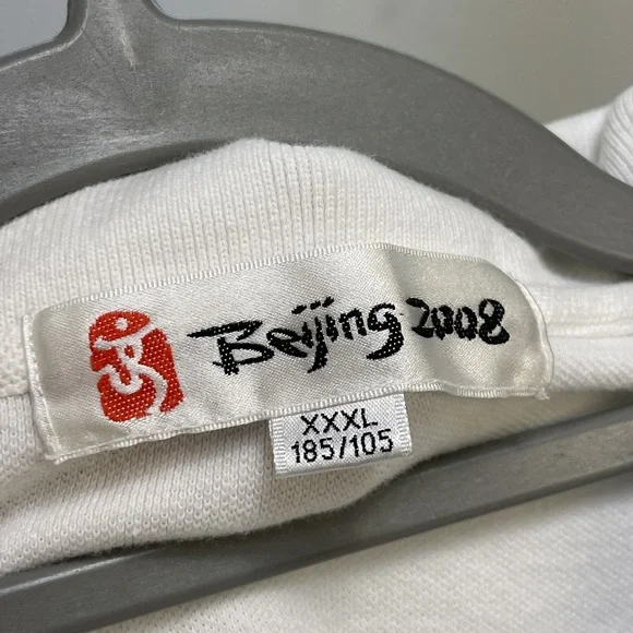 Beijing 2008 Olympics White Polo Shirt Short Sleeve Collared Unisex - Picture 3 of 4